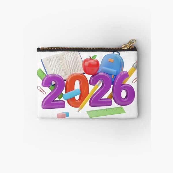 Item preview, Glossy 3D Numbers 2026 with School Supplies Illustration designed and sold by Sahib Singh.