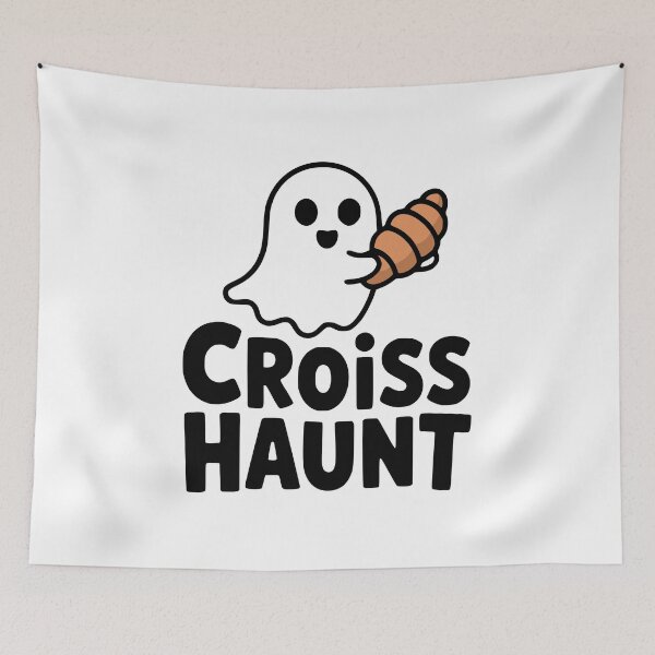 Item preview, Croisshaunt! Cute Croissant Ghost Pun designed and sold by PMCreative.