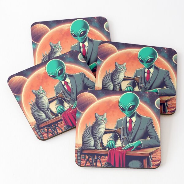 Item preview, Alien and cute cat designed and sold by Dogandesighn.