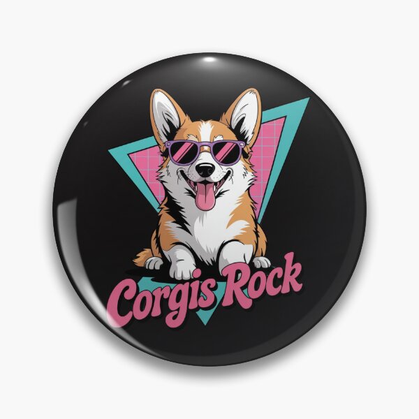 Item preview, Corgis Rock - 80s corgi dog in sunglasses  designed and sold by Ikwalima.