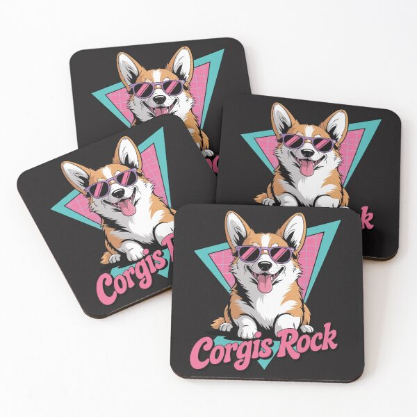 Item preview, Corgis Rock - 80s corgi dog in sunglasses  designed and sold by Ikwalima.