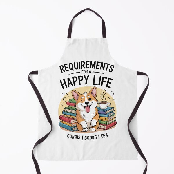 Item preview, Corgis, Books, Tea - Requirements for a Happy Life designed and sold by Ikwalima.