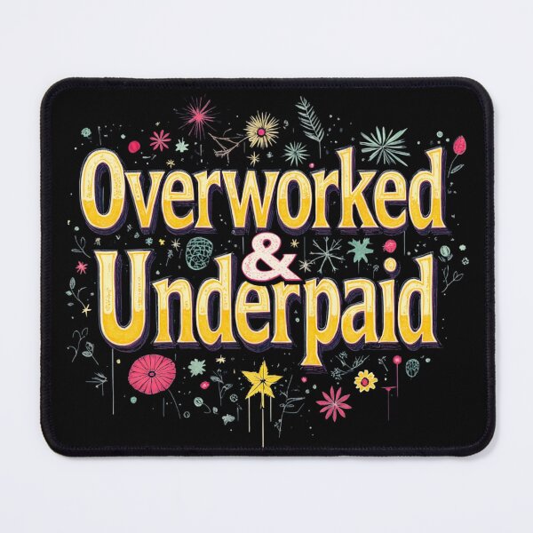 Item preview, Overworked & Underpaid | Funny Work Meme designed and sold by LR Vibe Studio.