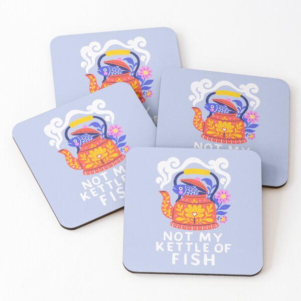 Item preview, Not My Kettle of Fish – Punny Teapot Folk Art designed and sold by Itouchedabee.