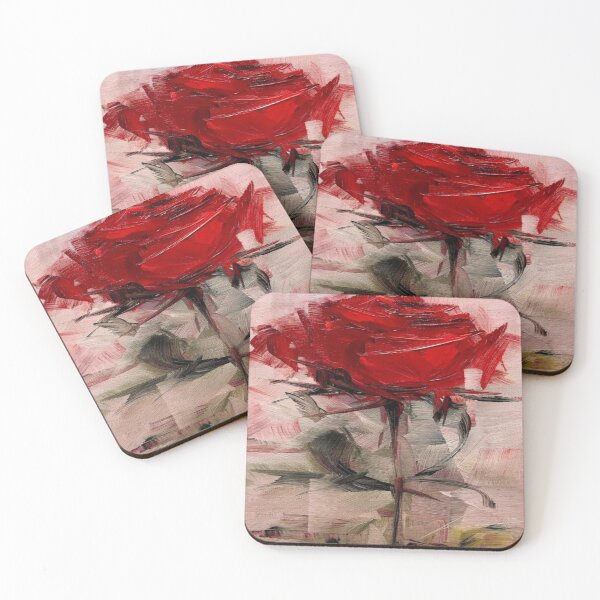Item preview, Beautiful bold impressionist red rose drawing  designed and sold by NivyasArtistry.