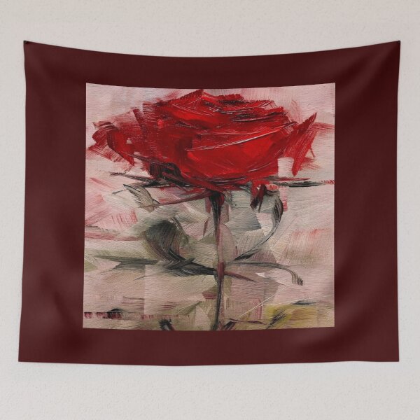 Item preview, Beautiful bold impressionist red rose drawing  designed and sold by NivyasArtistry.