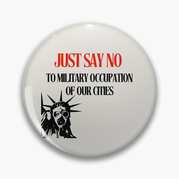 Item preview, Just Say No to Military Occupation of Our Cities | Lady Liberty Gas Mask designed and sold by leftyshirts.