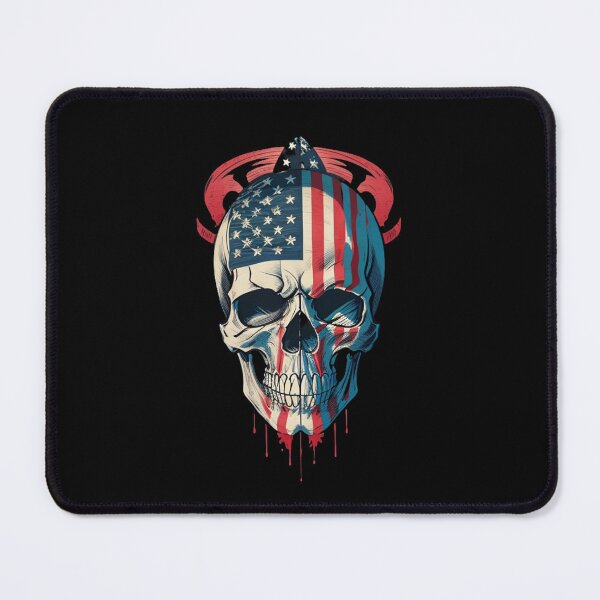 Item preview, American Skull Art – Patriotic Skull with US Flag Design designed and sold by Dragonfly-10.