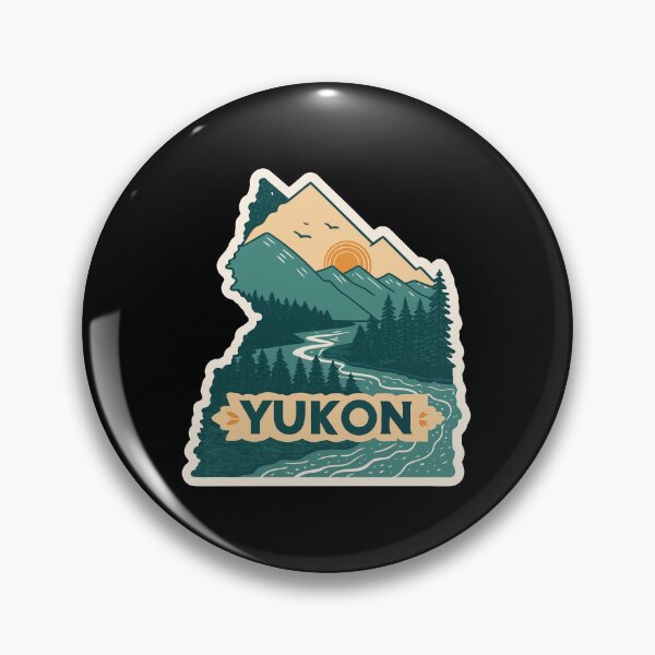 Item preview, Yukon Territory Sticker – Vintage Canada Wilderness Landscape Design designed and sold by VividOrganica.