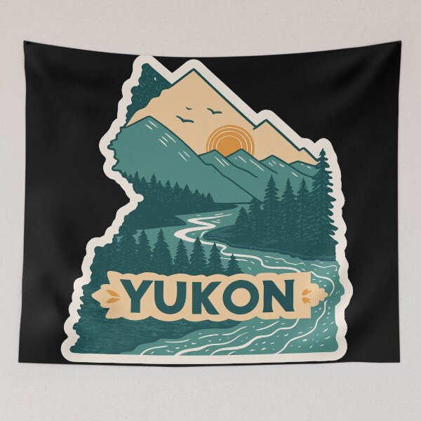 Item preview, Yukon Territory Sticker – Vintage Canada Wilderness Landscape Design designed and sold by VividOrganica.
