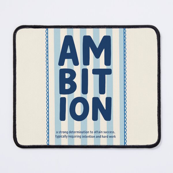 Item preview, Ambition Typography Motivation – Bold Blue Inspirational Art designed and sold by SuccessHunters.