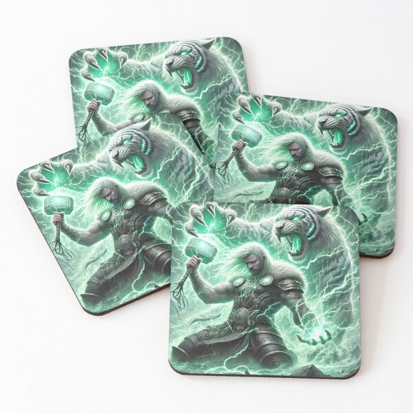 Item preview, "Thor and the Magic Cat – Útgarða-Loki Legend | Norse Myth Art" designed and sold by Umbra666.