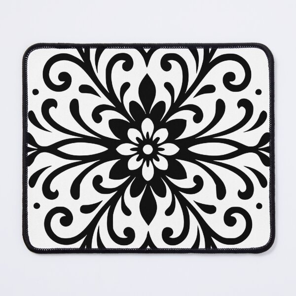 Item preview, Elongated Ornamental Floral Symmetry Design with Crisp Black Linework designed and sold by 2gather1ness.