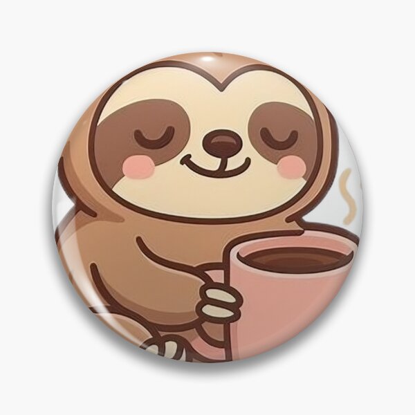 Item preview, Cute Cartoon Sloth Drinking Coffee designed and sold by Made-You-Ink.