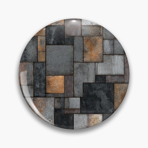 Item preview, Industrial Mosaic Pattern - Geometric Gray and Bronze designed and sold by HausKatz.