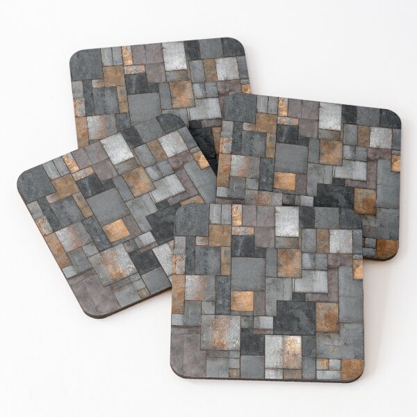 Item preview, Industrial Mosaic Pattern - Geometric Gray and Bronze designed and sold by HausKatz.