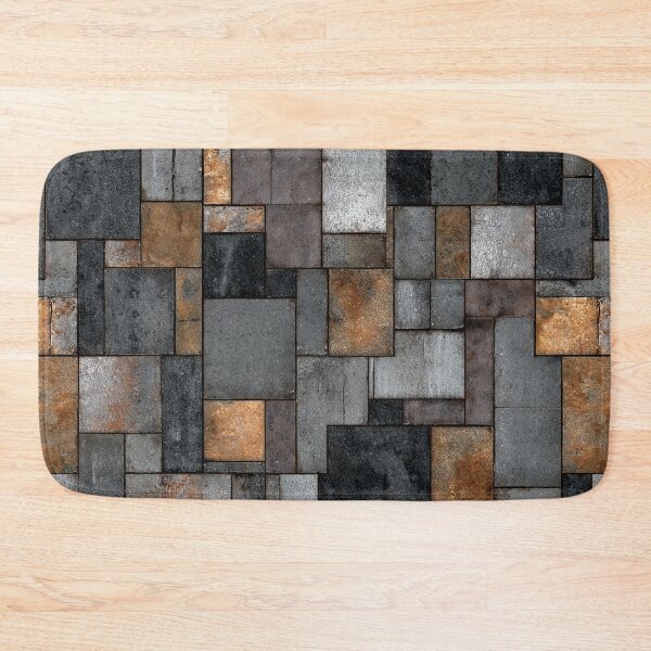 Item preview, Industrial Mosaic Pattern - Geometric Gray and Bronze designed and sold by HausKatz.