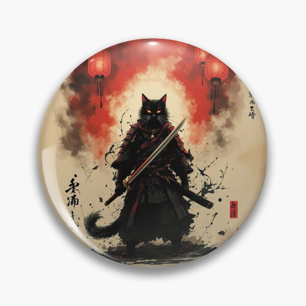 Item preview, Mystic Samurai Cat – Vintage Japanese Lantern Art designed and sold by KaryaVisionSTR.