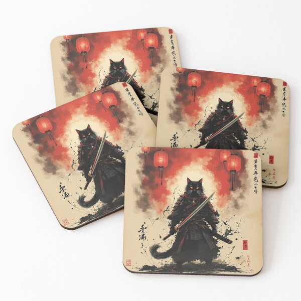 Item preview, Mystic Samurai Cat – Vintage Japanese Lantern Art designed and sold by KaryaVisionSTR.
