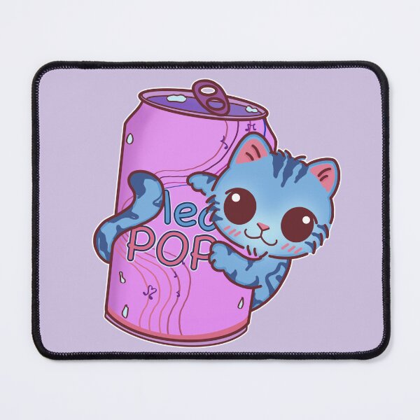 Item preview, Cute Blue Cat with Soda Pop Can designed and sold by BGMeYou.