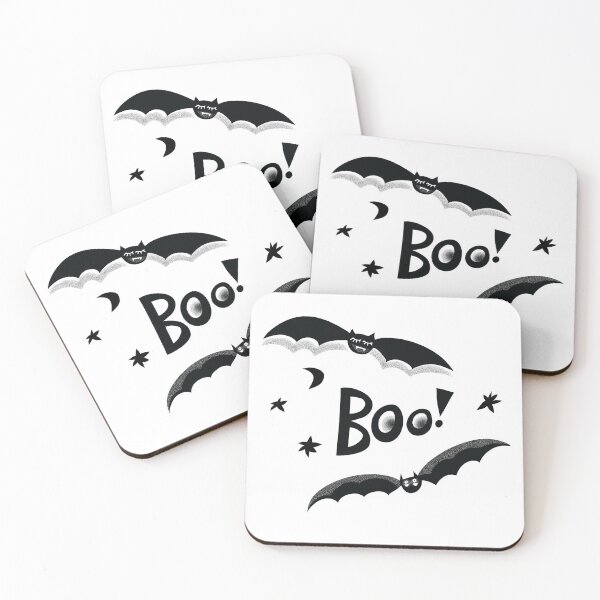 Item preview, Halloween BOO Poster With Flying Bats – Spooky Printable Wall Art Design designed and sold by DuckAndDuckPrints.