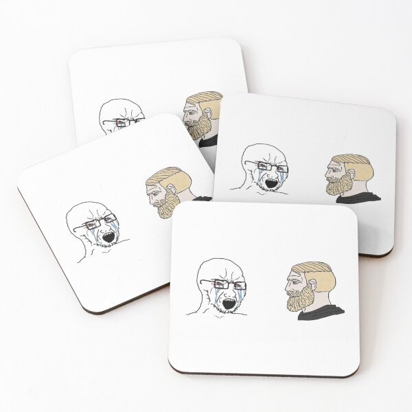 Item preview, Crying Wojak vs Chad Meme designed and sold by CyberRex.