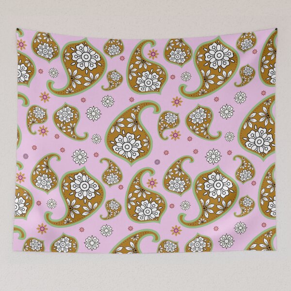 Item preview, Pink Paisley with Flowers – Elegant Boho Floral Pattern designed and sold by Kiddyrichy2946.