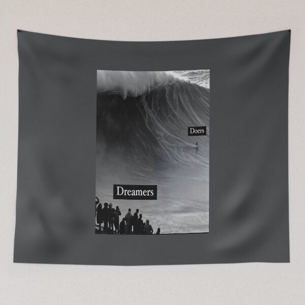 Item preview, Dreamers vs Doers Wave – Motivational Black and White Artwork designed and sold by SuccessHunters.
