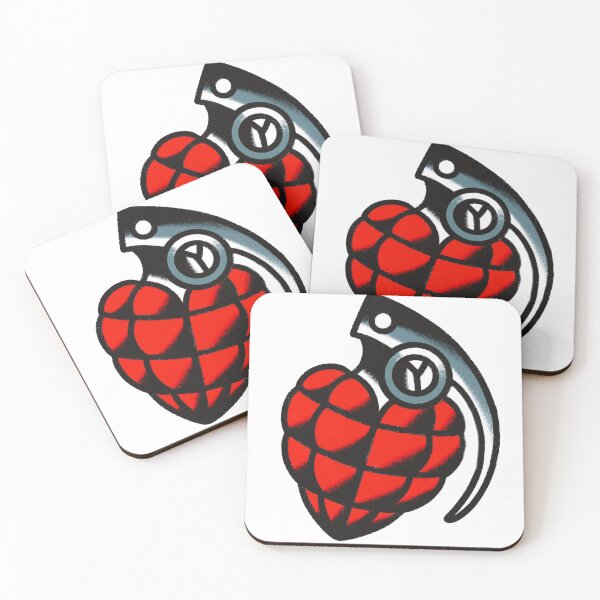 Item preview, Heart Grenade Tattoo Design Punk Grunge designed and sold by Leision.