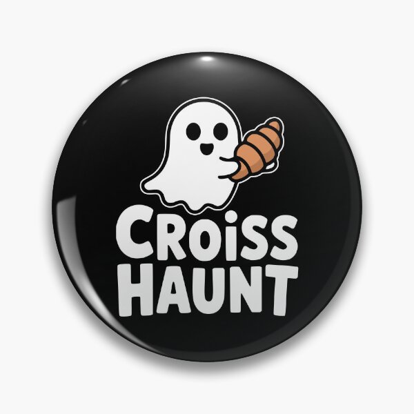 Artikelvorschau, Croisshaunt! Kawaii Croissant Ghost Wortspiel entworfen und verkauft von PMCreative.