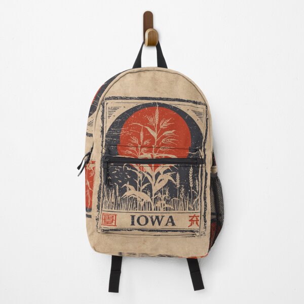 Item preview, Iowa Vintage Japanese Style Travel Poster | Cornfield Farm Ukiyo-e Wall Art designed and sold by TuncGK.
