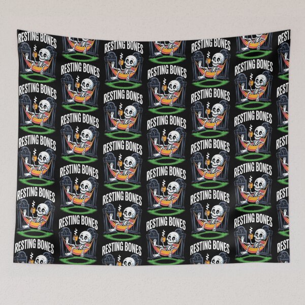 Item preview, Resting Bones Skeleton – Relaxed Funny Halloween Cemetery Design designed and sold by Taans-Creation.