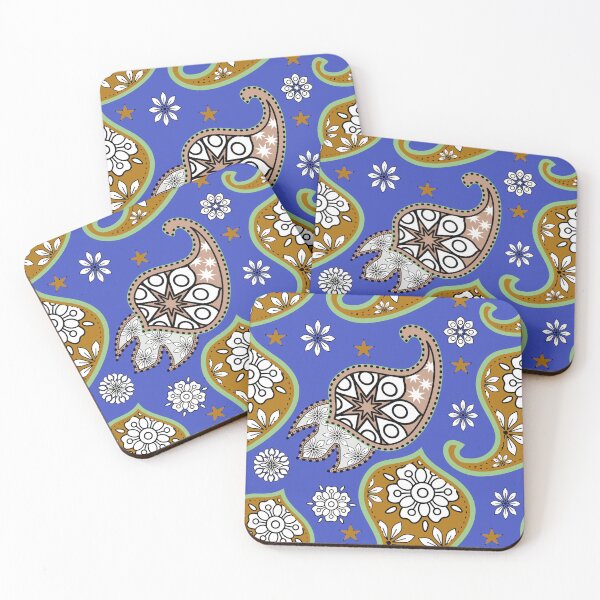 Item preview, Special Paisley with Flowers – Blue Background Boho Pattern designed and sold by Kiddyrichy2946.