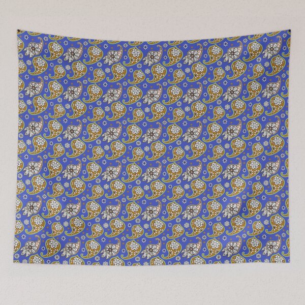 Item preview, Special Paisley with Flowers – Blue Background Boho Pattern designed and sold by Kiddyrichy2946.