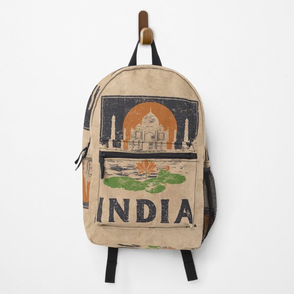 Item preview, India Retro Japanese Travel Poster | Taj Mahal & Lotus Ukiyo-e Wall Art designed and sold by TuncGK.