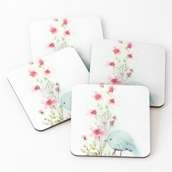 Item preview, Watercolor Bluebird and Flowers designed and sold by Kara Draws.
