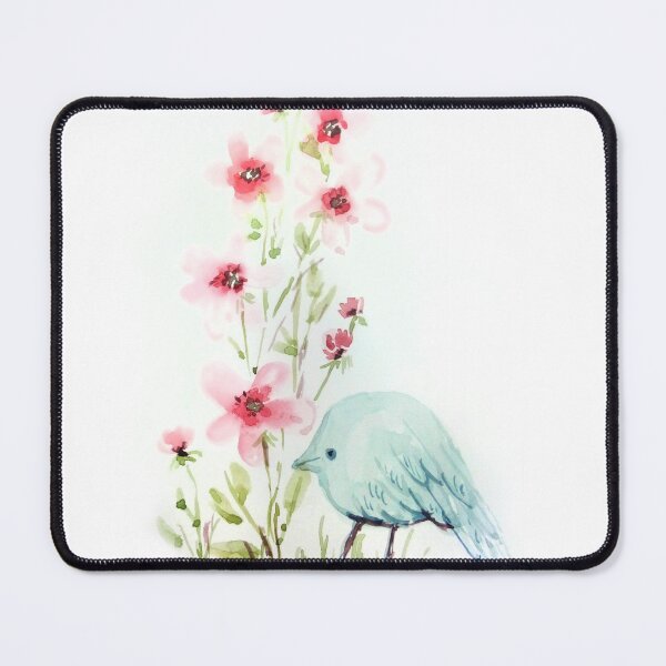 Item preview, Watercolor Bluebird and Flowers designed and sold by Kara Draws.