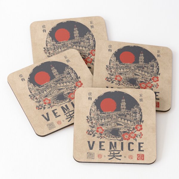 Item preview, Venice Italy Vintage Japanese Style Travel Poster | Rialto Bridge Ukiyo-e Art designed and sold by TuncGK.