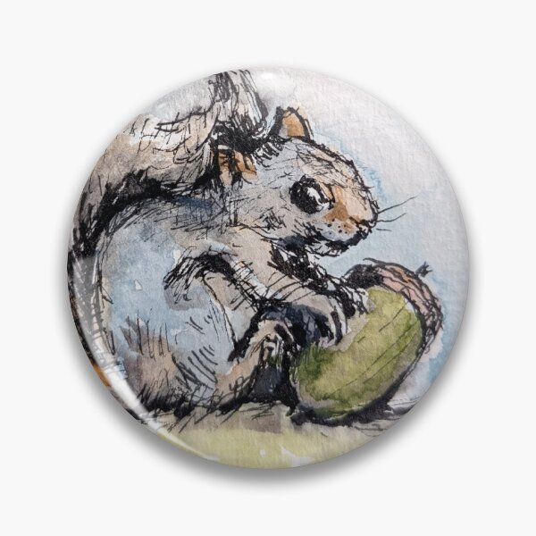 Item preview, Watercolor Squirrel with an Acorn designed and sold by Kara Draws.