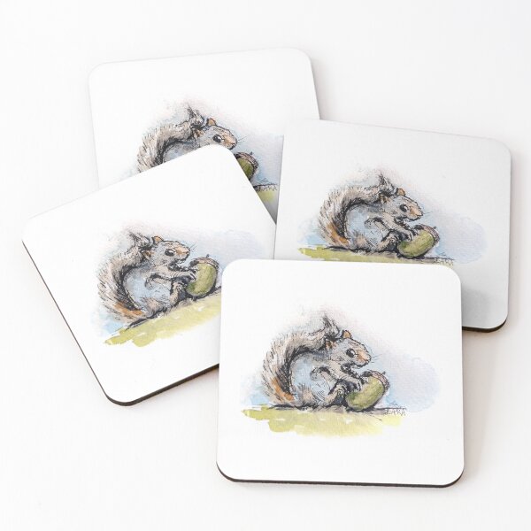 Item preview, Watercolor Squirrel with an Acorn designed and sold by Kara Draws.