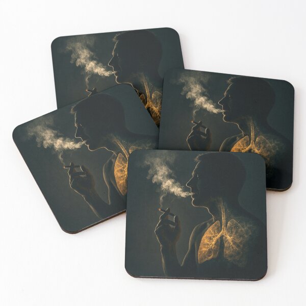Item preview, Smoking Man with Transparent Body Showing Damaged Lungs – Awareness Concept designed and sold by RastislavS.
