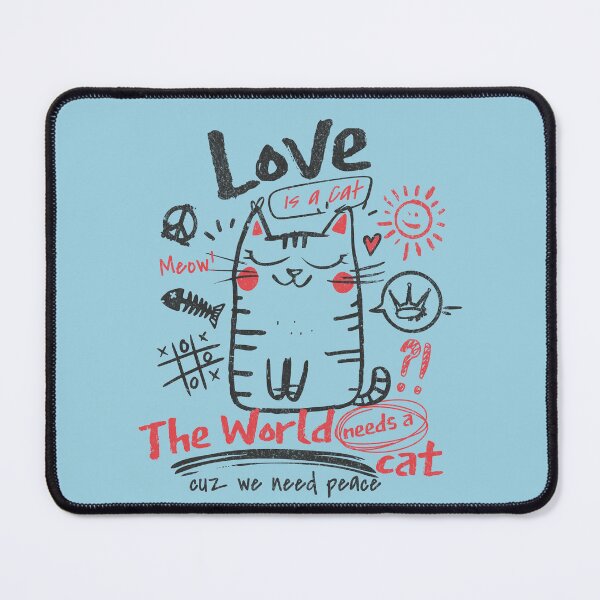 Item preview, The World Needs A Cat Love And Peace Cool Cat Lovers Design designed and sold by chrisrivait.