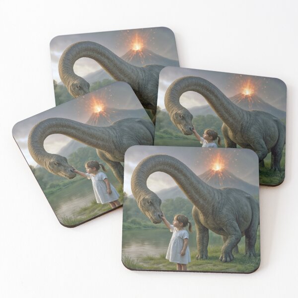 Item preview, Young Girl Petting a Dinosaur Nose designed and sold by Maria Dryfhout.