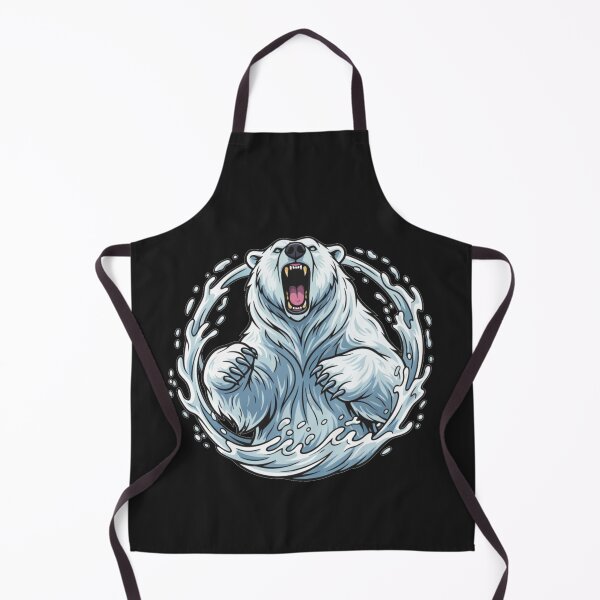 Item preview, Fierce and powerful, roaring polar bear bursting through a wave of icy water designed and sold by Royalsticker.