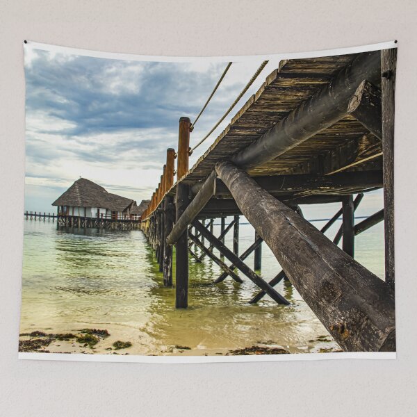 Item preview, Tropical Zanzibar Ocean Pier Paradise Beach Tanzania designed and sold by Amanda's Factory.