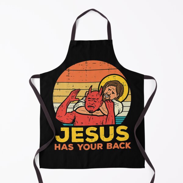 Item preview, Jesus Has Your Back Jiu Jitsu Retro Christian Men designed and sold by margiemarshall.