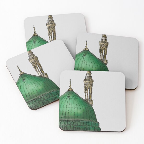 Item preview, Green Dome of Masjid Nabawi – Color Sketch Islamic Art designed and sold by Arteva Stories.