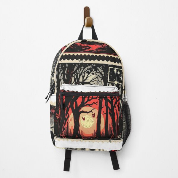 Item preview, Vintage Spooky Forest Stamps Collection | Haunted Woods Cabin Labyrinth Raven Full Moon Art designed and sold by NSB-Design.