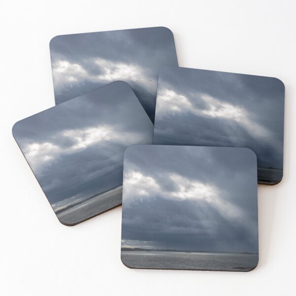 Item preview, Seagulls flying through the sunbeams of a cloudy sky above St Malo, Brittany, France designed and sold by BigBadJogr.