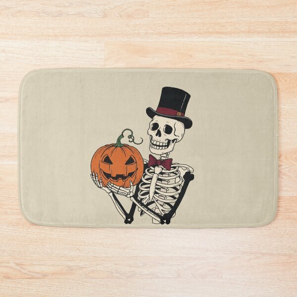 Item preview, Dapper Skeleton with Pumpkin – Vintage Halloween Illustration designed and sold by Pasteltone.